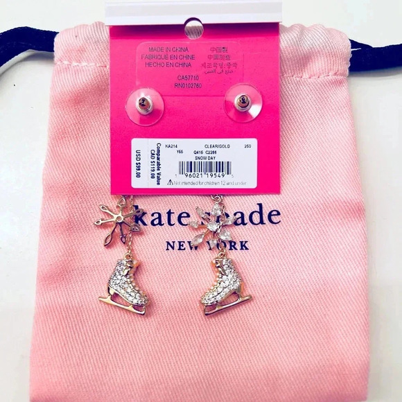 Kate Spade Snow Day Ice Skate Earrings|NWT - Picture 4 of 5